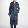 Men's Dressing Gown Bailey Silk Satin Navy 2 Men's Dressing Gown Bailey Silk Satin Navy -Derek Rose Shop 5535 BAIL001NAV 37551