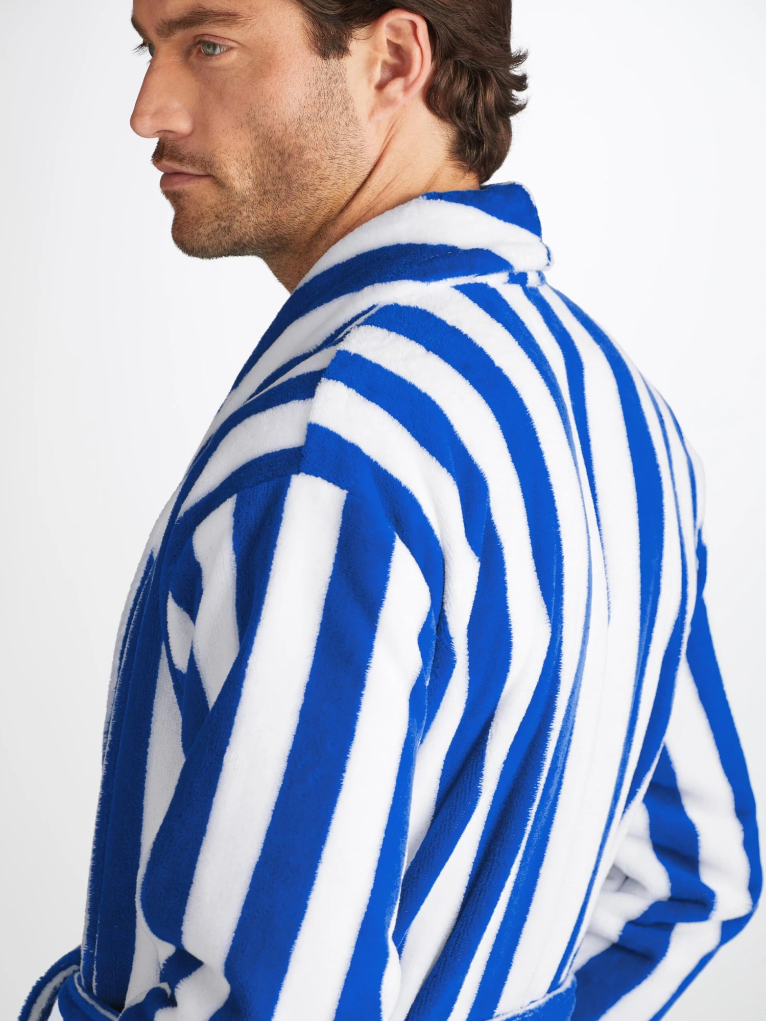 Men's Bathrobe Aston 31 Terry Cotton Blue 7 Men's Bathrobe Aston 31 Terry Cotton Blue - Image 5