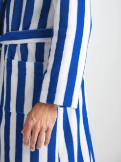 Men's Bathrobe Aston 31 Terry Cotton Blue 15 Men's Bathrobe Aston 31 Terry Cotton Blue -Derek Rose Shop 5705 ASTO031BLU 1726