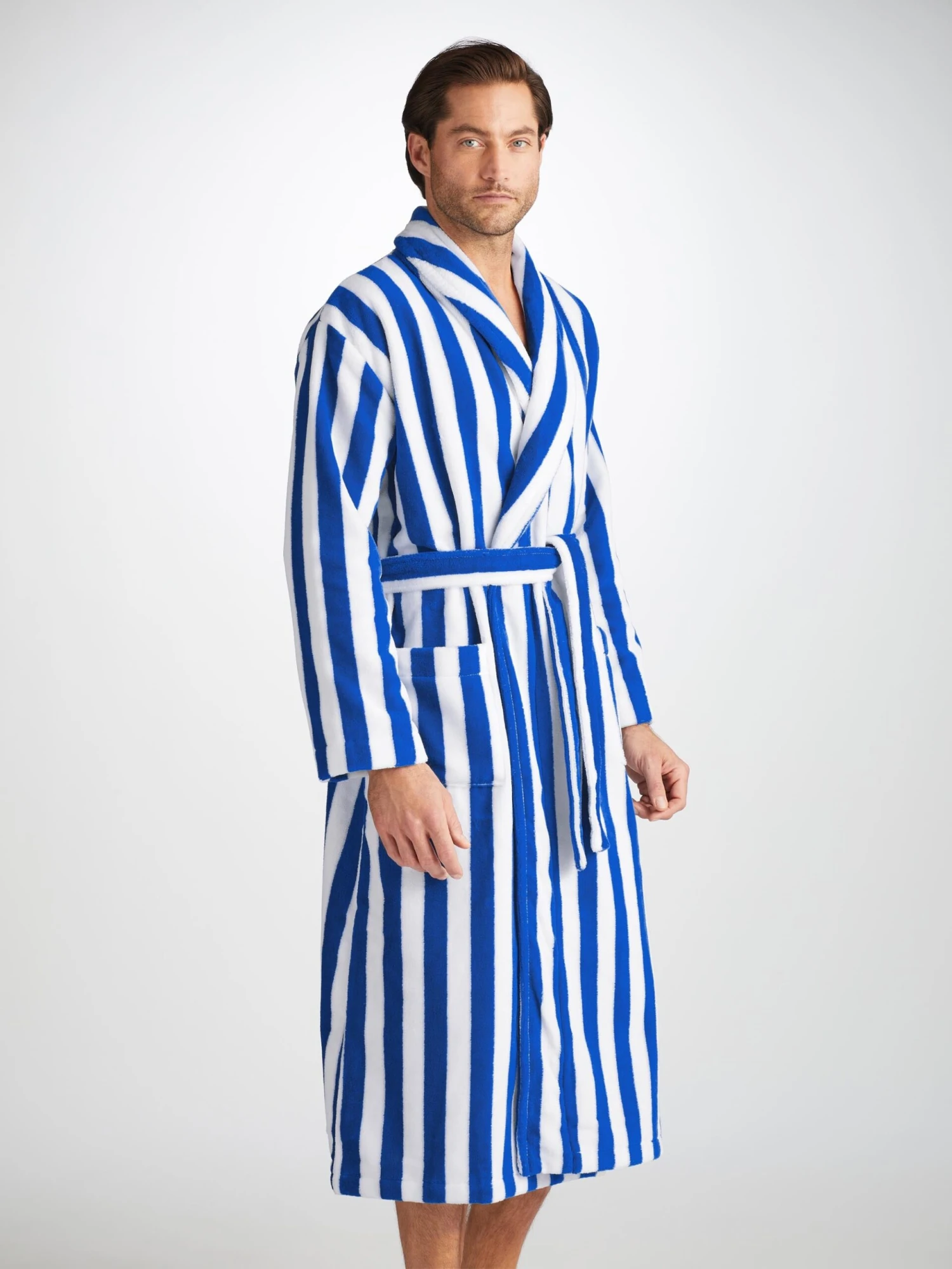 Men's Bathrobe Aston 31 Terry Cotton Blue 5 Men's Bathrobe Aston 31 Terry Cotton Blue - Image 3