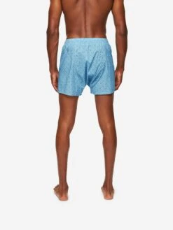 Men's Classic Fit Boxers Ledbury 56 Cotton Batiste Blue -Derek Rose Shop 6000 LEDB056BLU 560