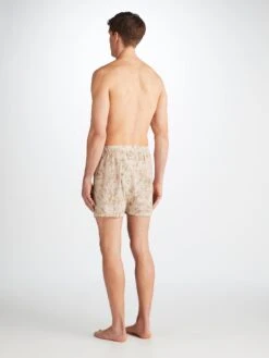 Men's Classic Fit Boxers Ledbury 73 Cotton Batiste Sand -Derek Rose Shop 6000 LEDB073SAN 36595
