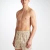 Men's Classic Fit Boxers Ledbury 73 Cotton Batiste Sand -Derek Rose Shop 6000 LEDB073SAN 36639