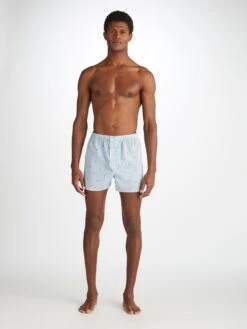 Men's Classic Fit Boxers Nelson 100 Cotton Batiste Blue 9 Men's Classic Fit Boxers Nelson 100 Cotton Batiste Blue -Derek Rose Shop 6000 NELS100BLU 106