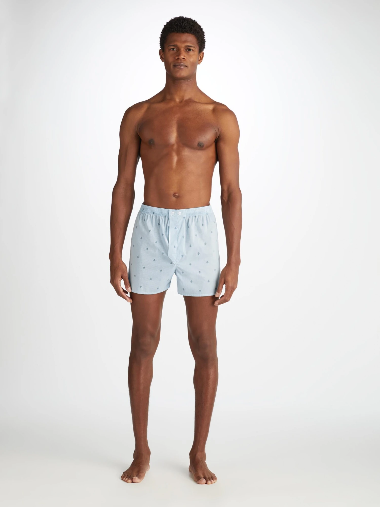 Men's Classic Fit Boxers Nelson 100 Cotton Batiste Blue 5 Men's Classic Fit Boxers Nelson 100 Cotton Batiste Blue - Image 3