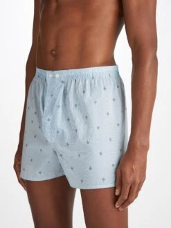 Men's Classic Fit Boxers Nelson 100 Cotton Batiste Blue 11 Men's Classic Fit Boxers Nelson 100 Cotton Batiste Blue -Derek Rose Shop 6000 NELS100BLU 137