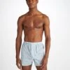Men's Classic Fit Boxers Nelson 100 Cotton Batiste Blue -Derek Rose Shop 6000 NELS100BLU 165