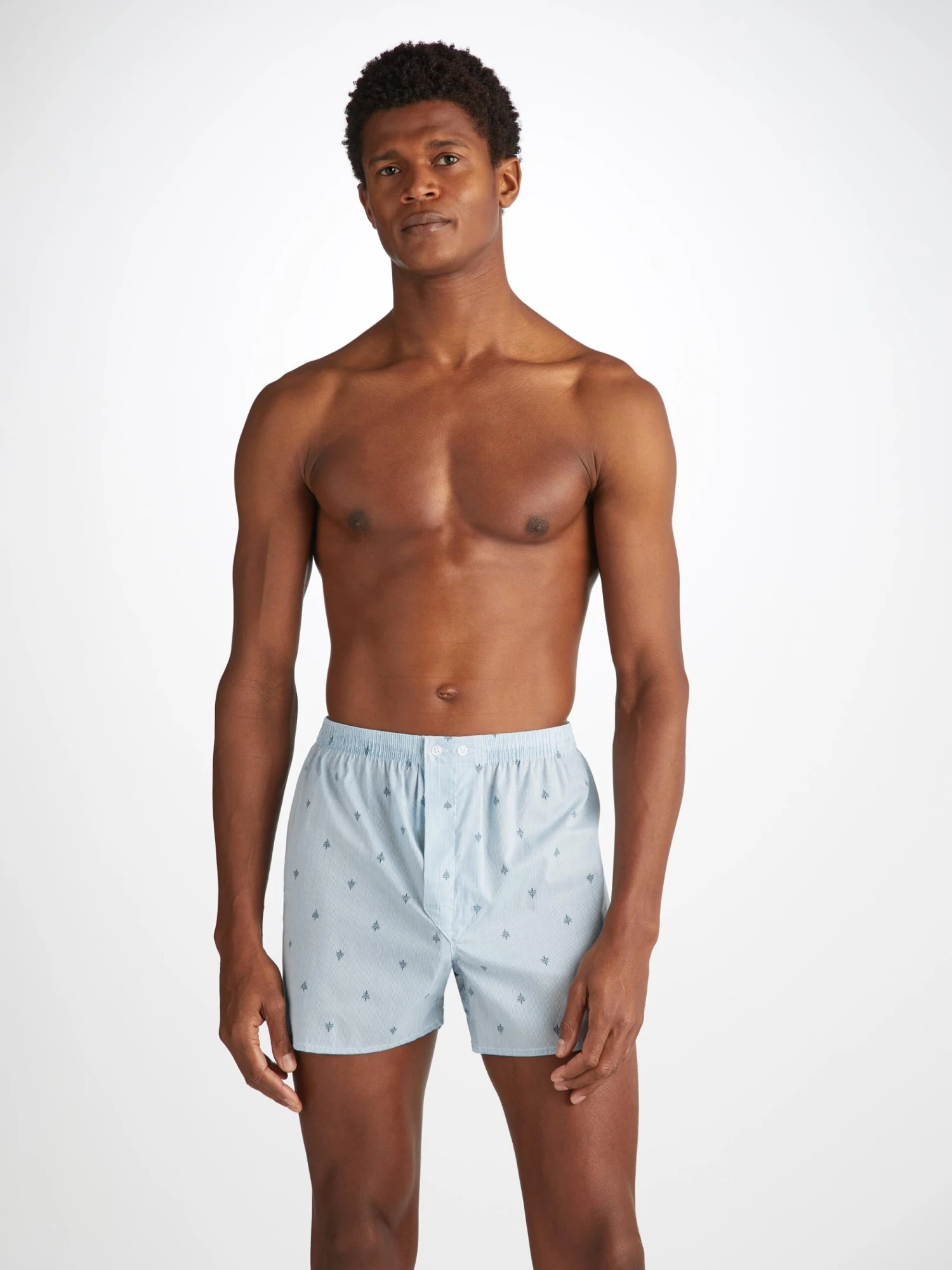 Men's Classic Fit Boxers Nelson 100 Cotton Batiste Blue 3 Men's Classic Fit Boxers Nelson 100 Cotton Batiste Blue