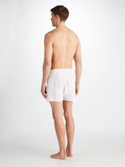 Men's Classic Fit Boxers Savoy Cotton White -Derek Rose Shop 6000 SAVO001WHI 36844