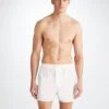 Men's Classic Fit Boxers Savoy Cotton White -Derek Rose Shop 6000 SAVO001WHI 36878