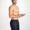 Men's Classic Fit Boxers Bailey Silk Satin Navy -Derek Rose Shop 6030 BAIL001NAV 092