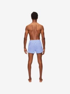 Men's Modern Fit Boxers Amalfi Cotton Batiste Blue -Derek Rose Shop 6050 AMAL001BLU 968