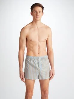 Men's Modern Fit Boxers Amalfi 20 Cotton Batiste Blue