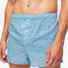 Men's Modern Fit Boxers Ledbury 56 Cotton Batiste Blue -Derek Rose Shop 6050 LEDB056BLU 303