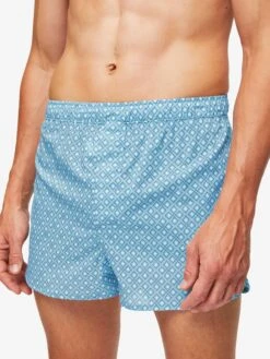 Men's Modern Fit Boxers Ledbury 56 Cotton Batiste Blue