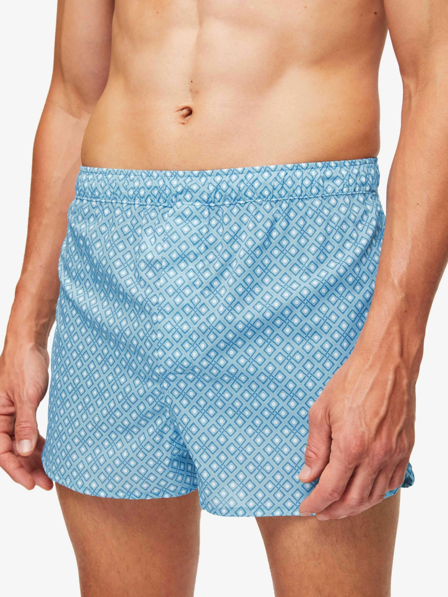 Men's Modern Fit Boxers Ledbury 56 Cotton Batiste Blue 3 Men's Modern Fit Boxers Ledbury 56 Cotton Batiste Blue