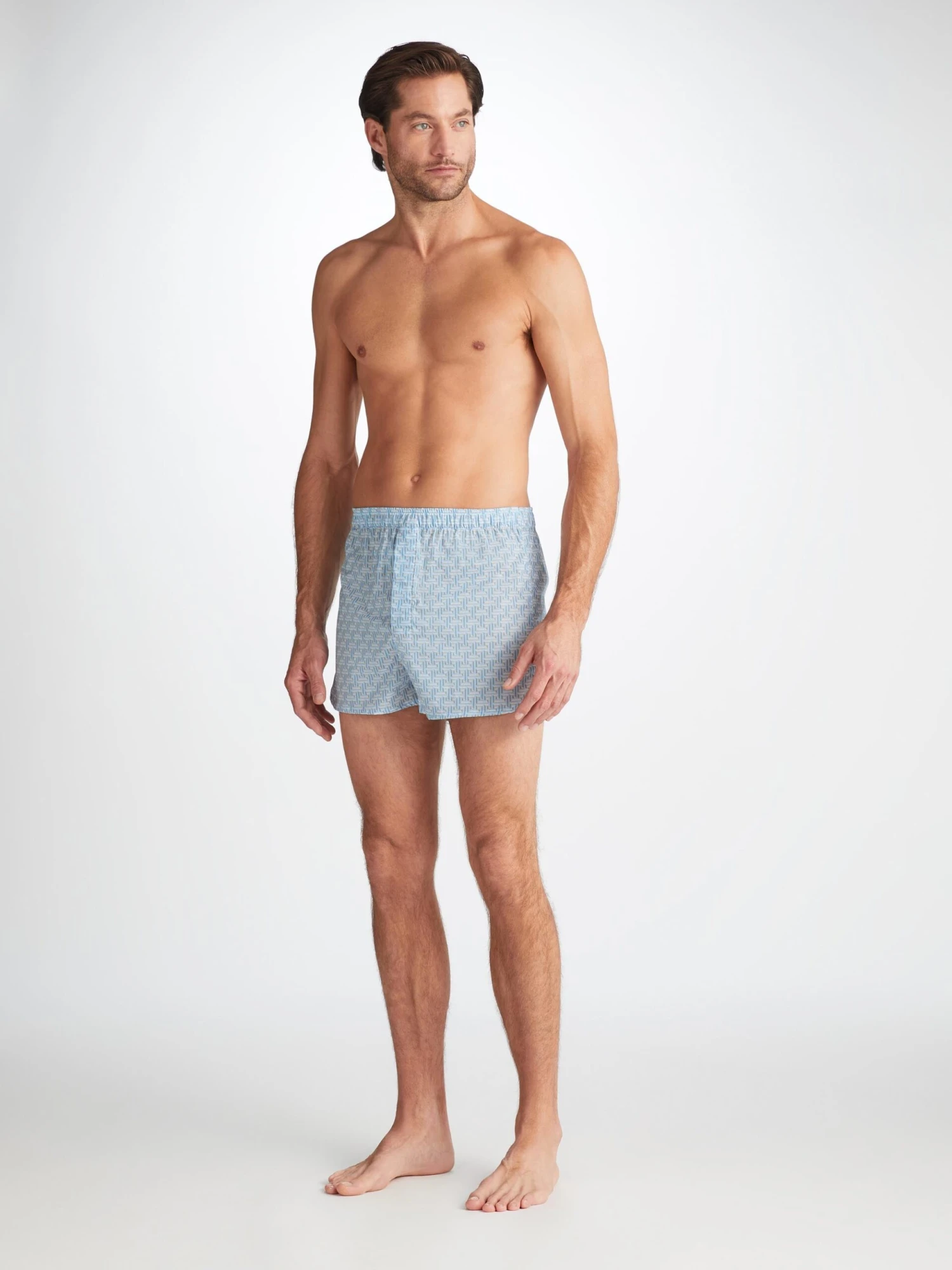 Men's Modern Fit Boxers Ledbury 72 Cotton Batiste Blue 5 Men's Modern Fit Boxers Ledbury 72 Cotton Batiste Blue - Image 3
