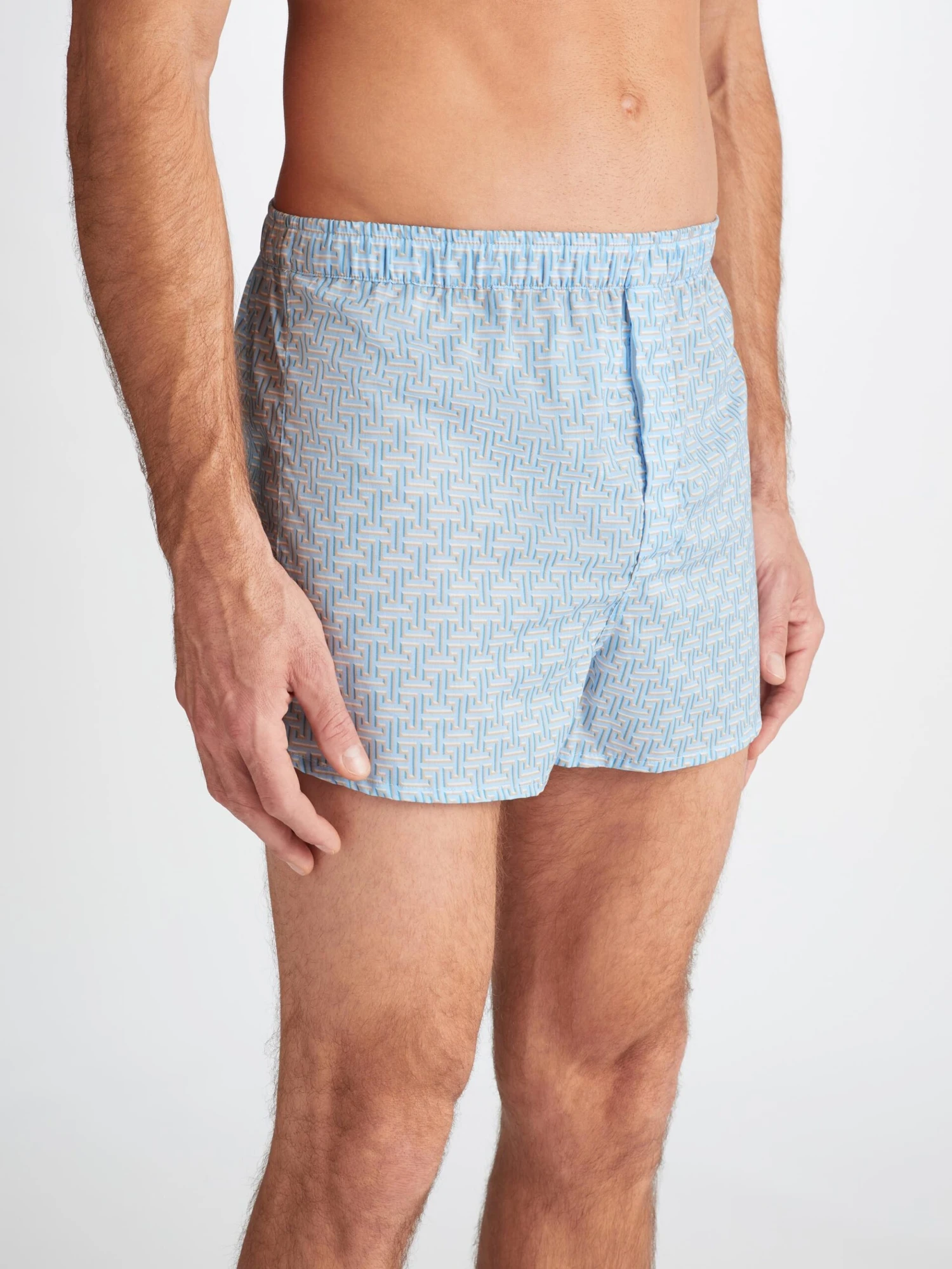 Men's Modern Fit Boxers Ledbury 72 Cotton Batiste Blue 7 Men's Modern Fit Boxers Ledbury 72 Cotton Batiste Blue - Image 5