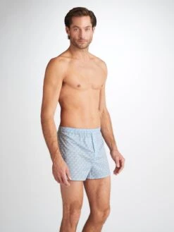Men's Modern Fit Boxers Ledbury 72 Cotton Batiste Blue