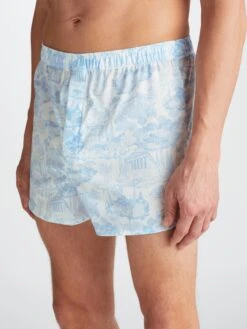 Men's Modern Fit Boxers Ledbury 77 Cotton Batiste White -Derek Rose Shop 6050 LEDB077WHI 33112