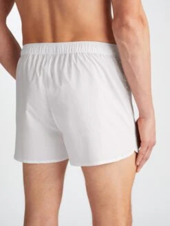 Men's Modern Fit Boxers Savoy Cotton White -Derek Rose Shop 6050 SAVO001WHI 36698