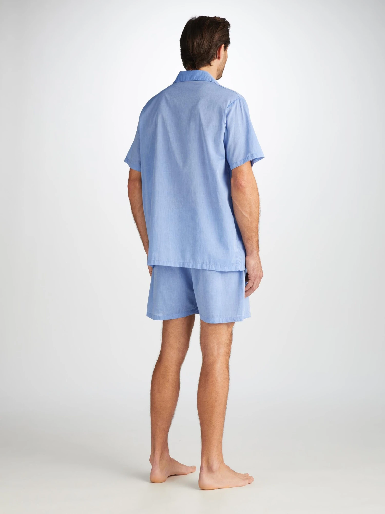 Men's Short Pyjamas Amalfi Cotton Batiste Blue 6 Men's Short Pyjamas Amalfi Cotton Batiste Blue - Image 4