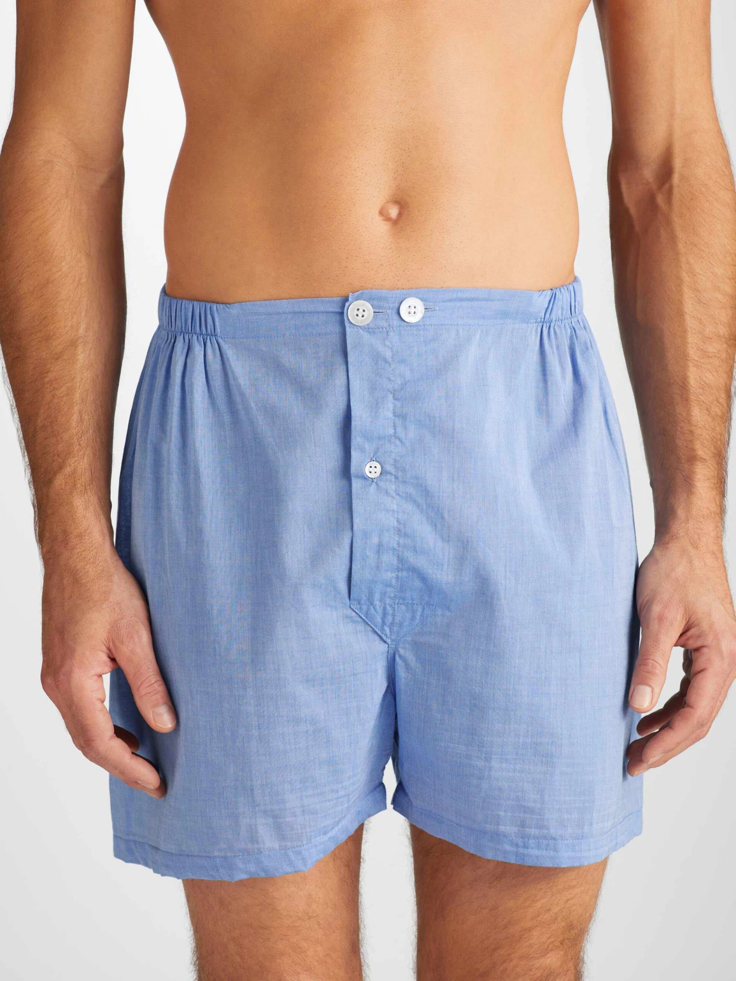 Men's Short Pyjamas Amalfi Cotton Batiste Blue 7 Men's Short Pyjamas Amalfi Cotton Batiste Blue - Image 5