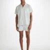 Men's Short Pyjamas Amalfi 20 Cotton Batiste Blue 2 Men's Short Pyjamas Amalfi 20 Cotton Batiste Blue -Derek Rose Shop 6250 AMAL020BLU 752