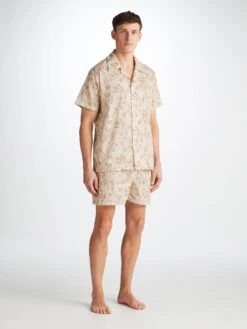 Men's Short Pyjamas Ledbury 73 Cotton Batiste Sand