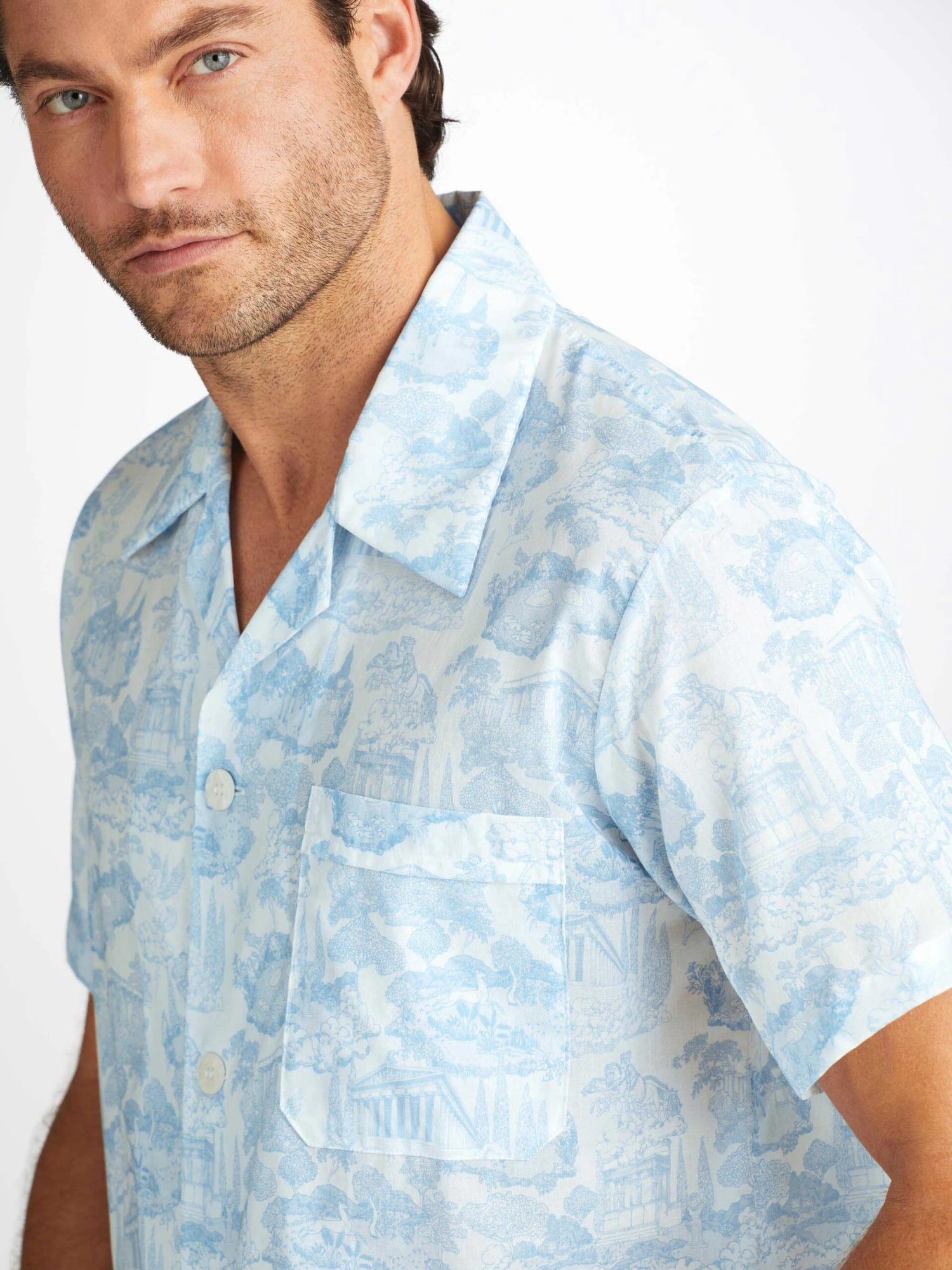 Men's Short Pyjamas Ledbury 77 Cotton Batiste White 7 Men's Short Pyjamas Ledbury 77 Cotton Batiste White - Image 5