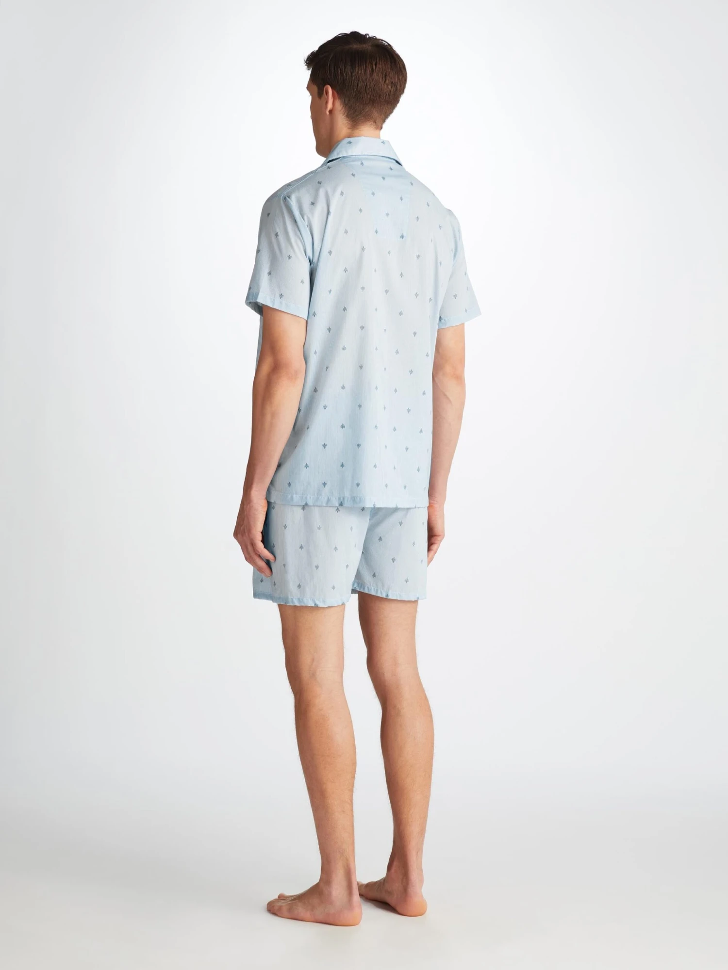 Men's Short Pyjamas Nelson 100 Cotton Batiste Blue 6 Men's Short Pyjamas Nelson 100 Cotton Batiste Blue - Image 4