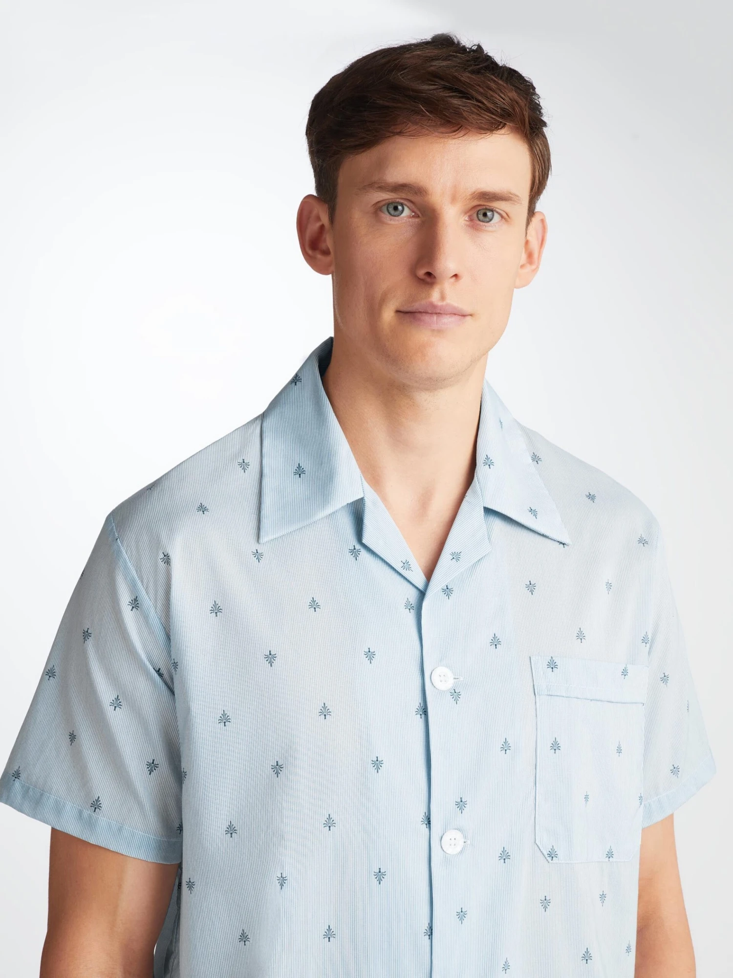 Men's Short Pyjamas Nelson 100 Cotton Batiste Blue 7 Men's Short Pyjamas Nelson 100 Cotton Batiste Blue - Image 5