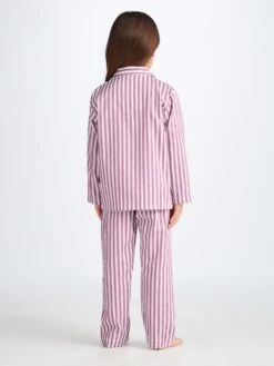 Kids' Pyjamas Capri 23 Cotton Purple -Derek Rose Shop 7025 CAPR023PUR back