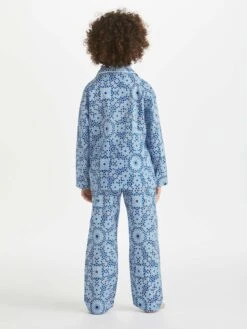 Kids' Pyjamas Ledbury 69 Cotton Batiste Blue -Derek Rose Shop 7025 LEDB069BLU back