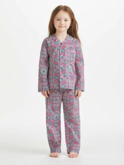 Kids' Pyjamas Ledbury 69 Cotton Batiste Pink -Derek Rose Shop 7025 LEDB069PIN front