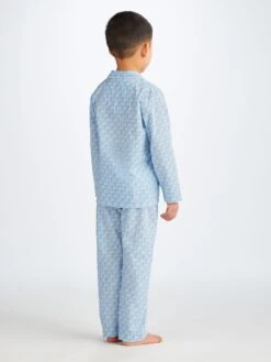 Kids' Pyjamas Ledbury 72 Cotton Batiste Blue -Derek Rose Shop 7025 LEDB072BLU back