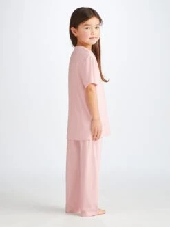 Kids' Lounge Set Lara Micro Modal Stretch Ballet Pink 12 Kids' Lounge Set Lara Micro Modal Stretch Ballet Pink -Derek Rose Shop 7251 LARA001PIN back