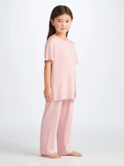 Kids' Lounge Set Lara Micro Modal Stretch Ballet Pink 11 Kids' Lounge Set Lara Micro Modal Stretch Ballet Pink -Derek Rose Shop 7251 LARA001PIN front