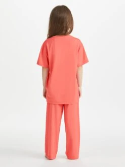 Kids' Lounge Set Lara Micro Modal Stretch Coral 9 Kids' Lounge Set Lara Micro Modal Stretch Coral -Derek Rose Shop 7251 LARA003PIN back