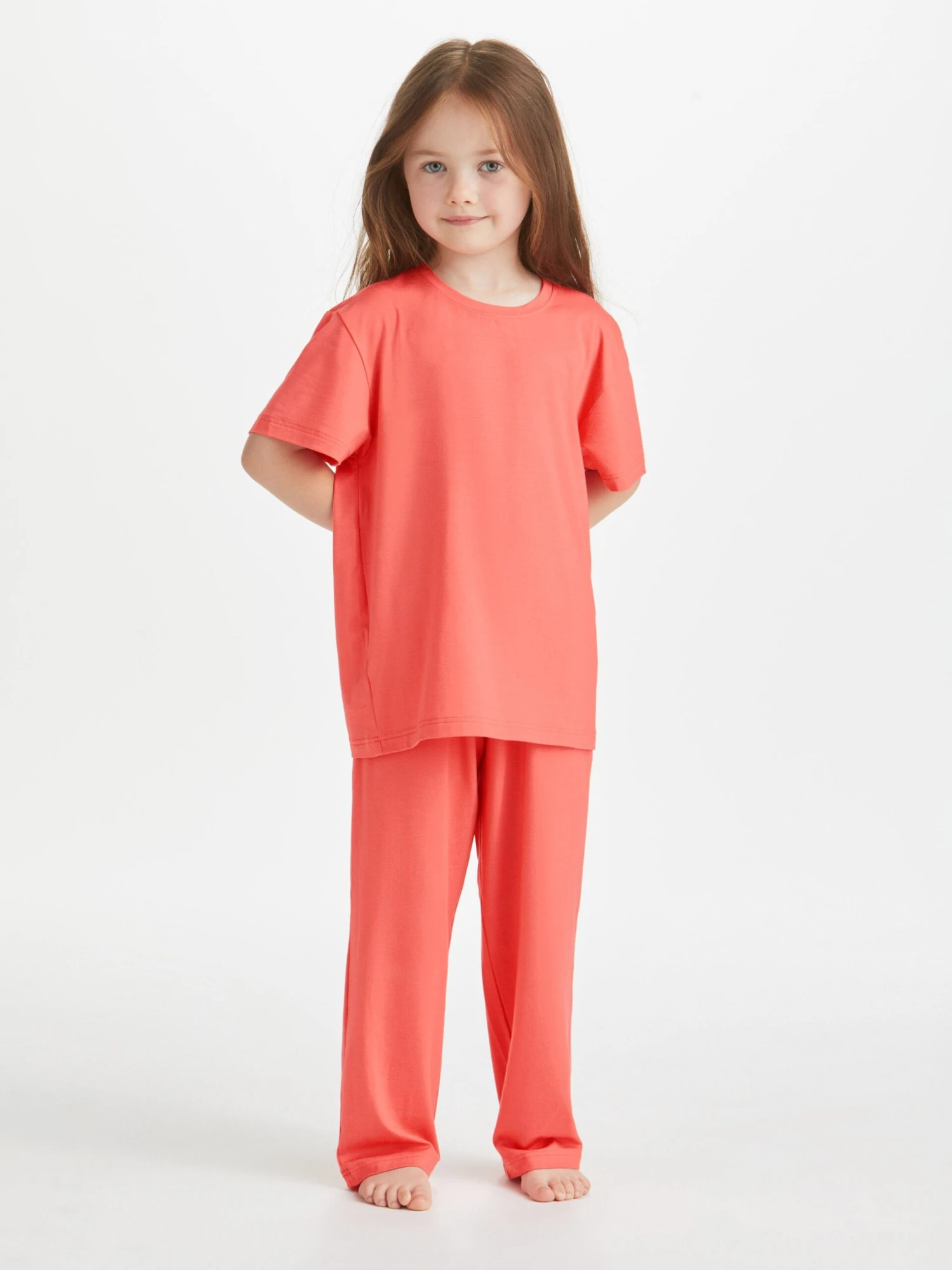 Kids' Lounge Set Lara Micro Modal Stretch Coral 4 Kids' Lounge Set Lara Micro Modal Stretch Coral - Image 3