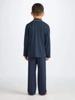 Kids' Pyjamas Basel Micro Modal Stretch Navy -Derek Rose Shop 7261 BASE001NAV back
