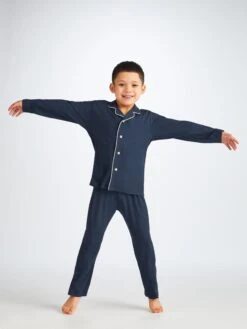 Kids' Pyjamas Basel Micro Modal Stretch Navy -Derek Rose Shop 7261 BASE001NAV creative