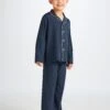 Kids' Pyjamas Basel Micro Modal Stretch Navy -Derek Rose Shop 7261 BASE001NAV front