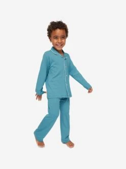 Kids' Pyjamas Basel Micro Modal Stretch Harbour Blue -Derek Rose Shop 7261 BASE014BLU 6556