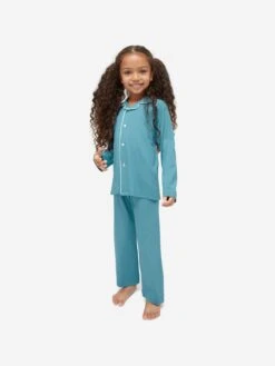 Kids' Pyjamas Basel Micro Modal Stretch Harbour Blue -Derek Rose Shop 7261 BASE014BLU 8072