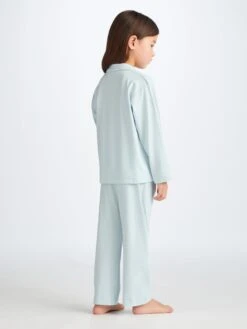 Kids' Pyjamas Basel Micro Modal Stretch Ice Blue 10 Kids' Pyjamas Basel Micro Modal Stretch Ice Blue -Derek Rose Shop 7261 BASE017SKY back