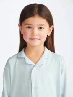 Kids' Pyjamas Basel Micro Modal Stretch Ice Blue 9 Kids' Pyjamas Basel Micro Modal Stretch Ice Blue -Derek Rose Shop 7261 BASE017SKY crop