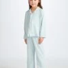 Kids' Pyjamas Basel Micro Modal Stretch Ice Blue -Derek Rose Shop 7261 BASE017SKY front