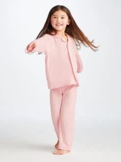 Kids' Pyjamas Lara Micro Modal Stretch Ballet Pink -Derek Rose Shop 7261 LARA001PIN spin
