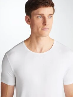 Men's Underwear T-Shirt Alex Micro Modal Stretch White -Derek Rose Shop 8007 ALEX001WHI 33287